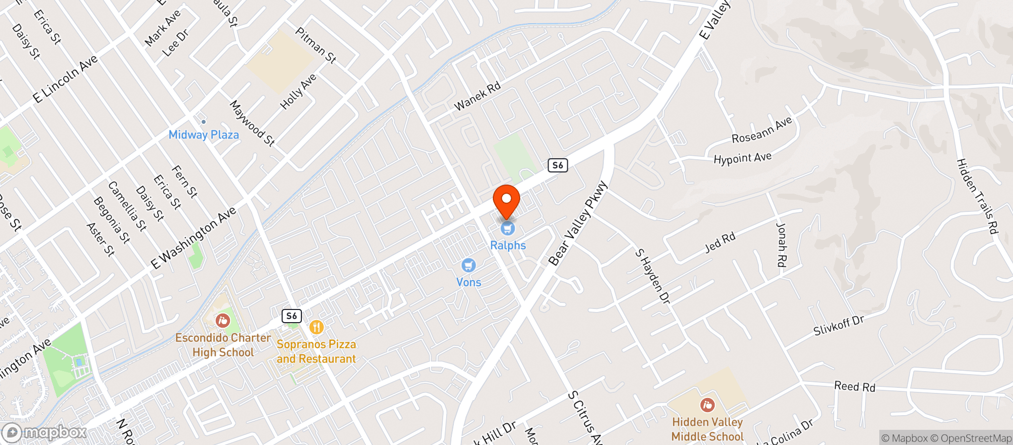 Map showing Ralphs
