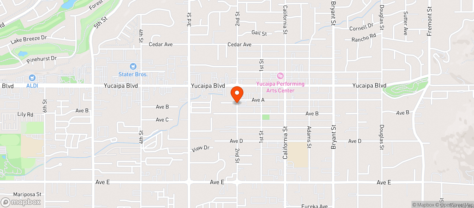 Map showing Elks Lodge