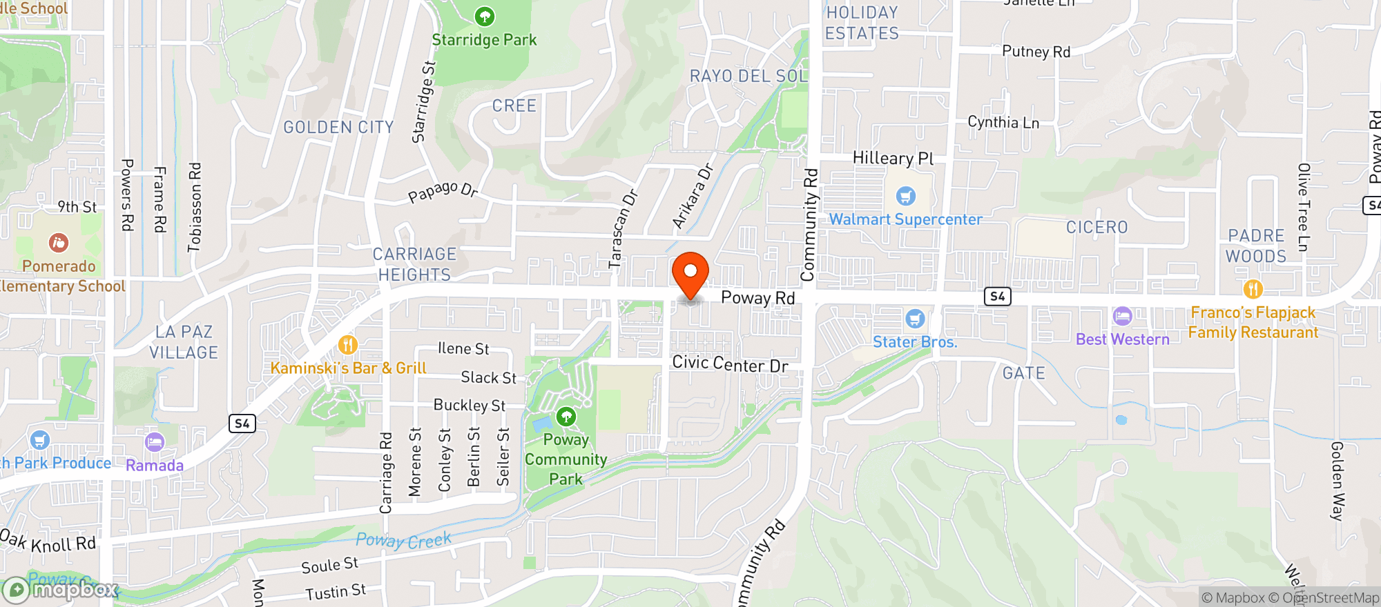Map showing Irie Coast Poway Smoke Shop