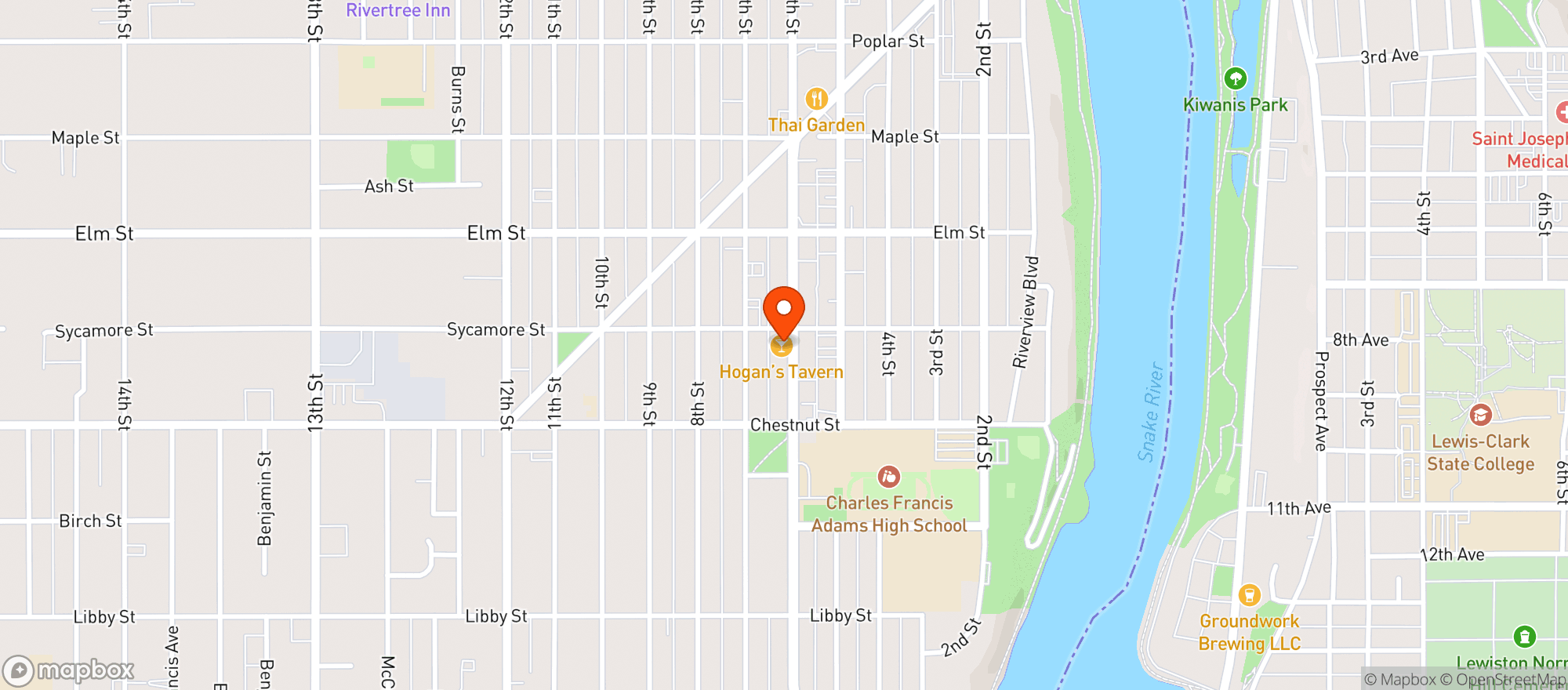Map showing Hogan's