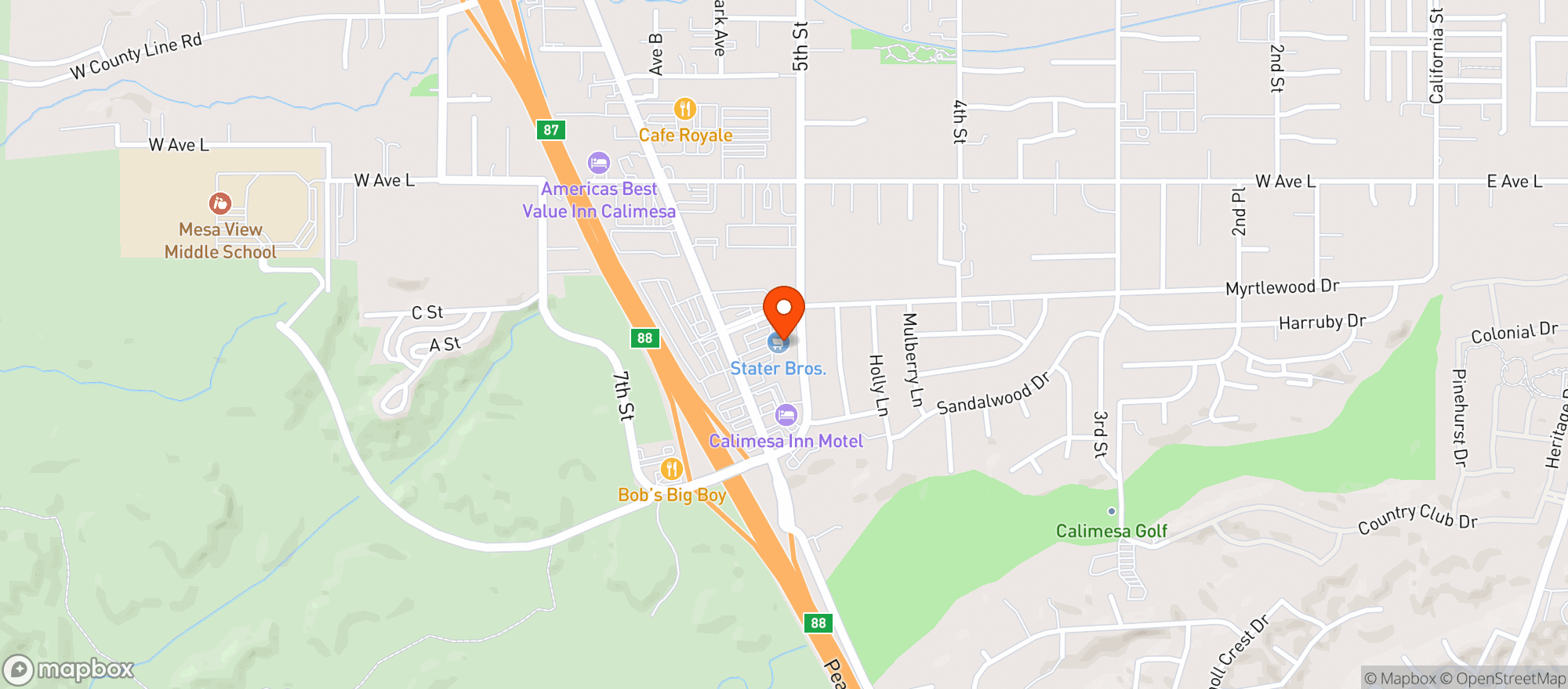 Map showing Stater Bros Markets #71