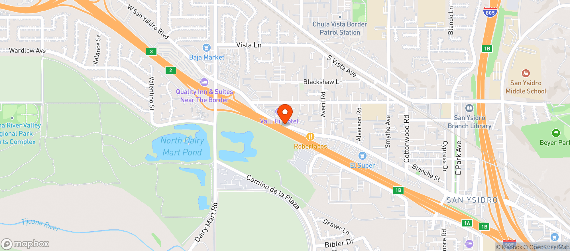 Map showing Ulbp - San Ysidro