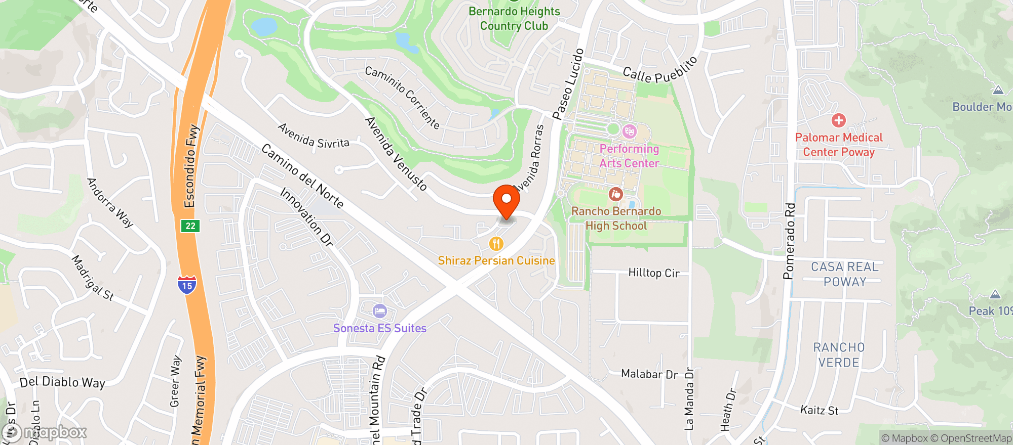Map showing Tony Pepperoni Pizzeria