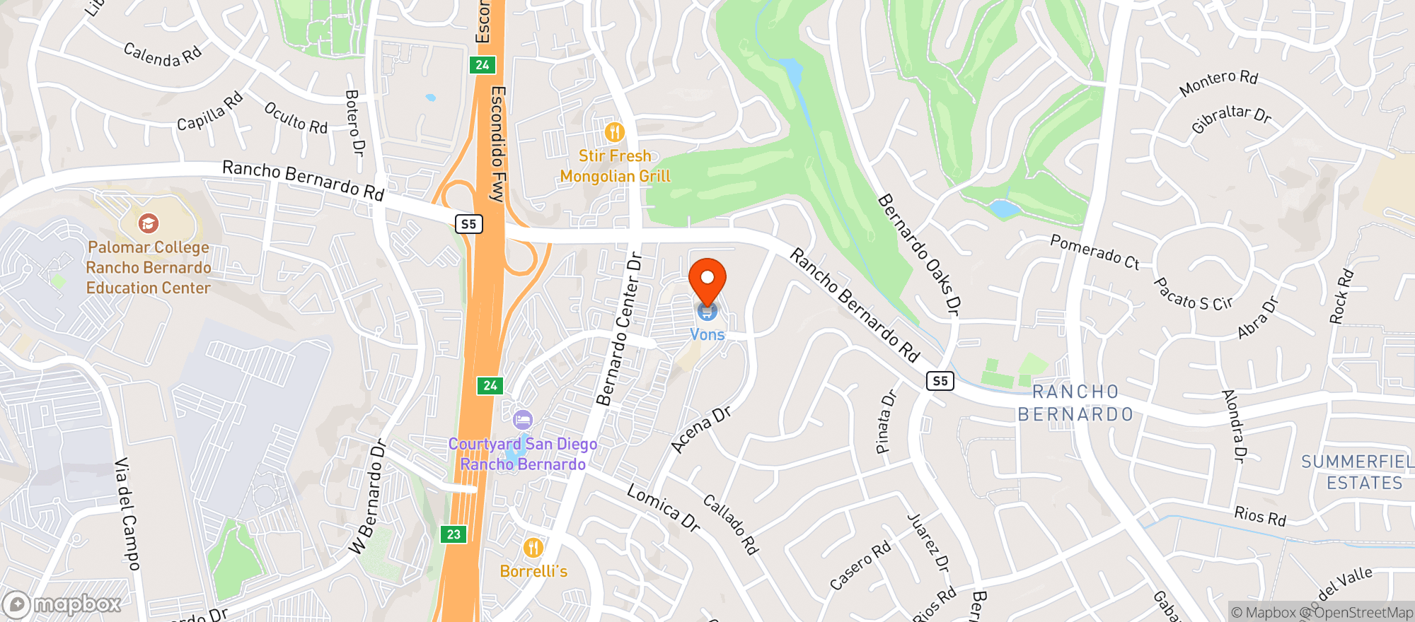 Map showing Vons