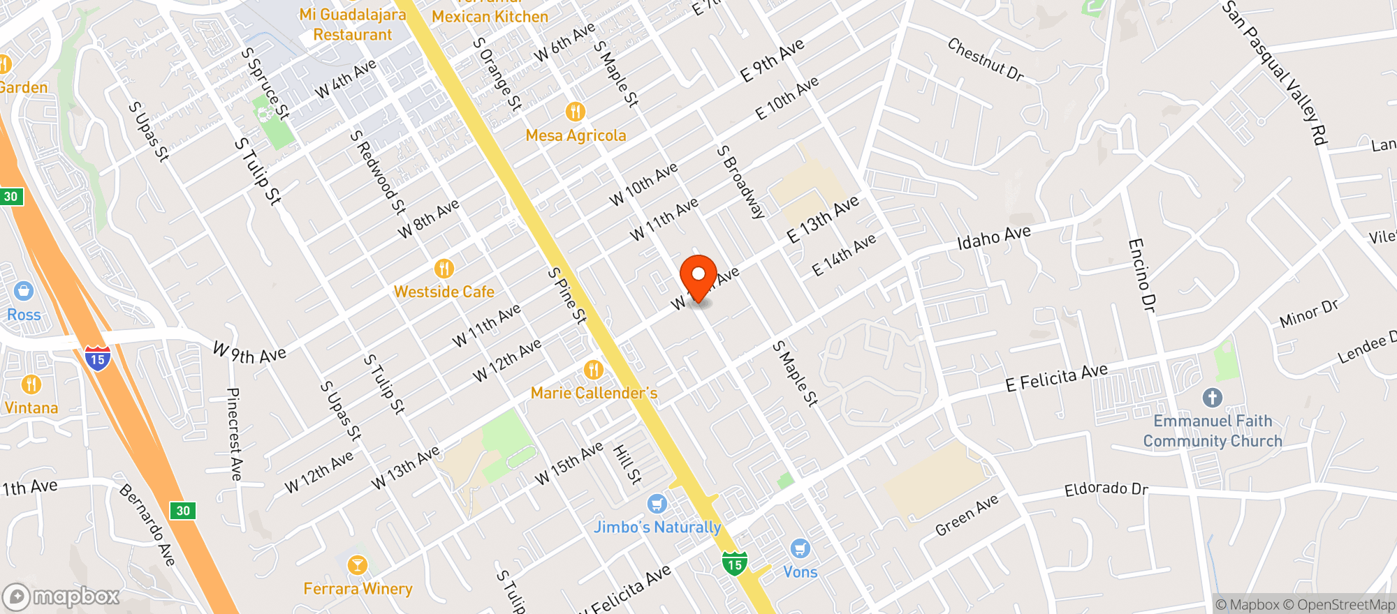 Map showing Productos Ortiz Market