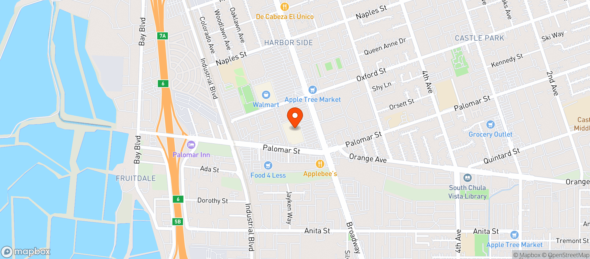 Map showing Target - Chula Vista Broadway