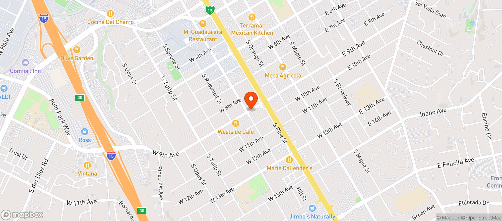 Map showing Five Star Market