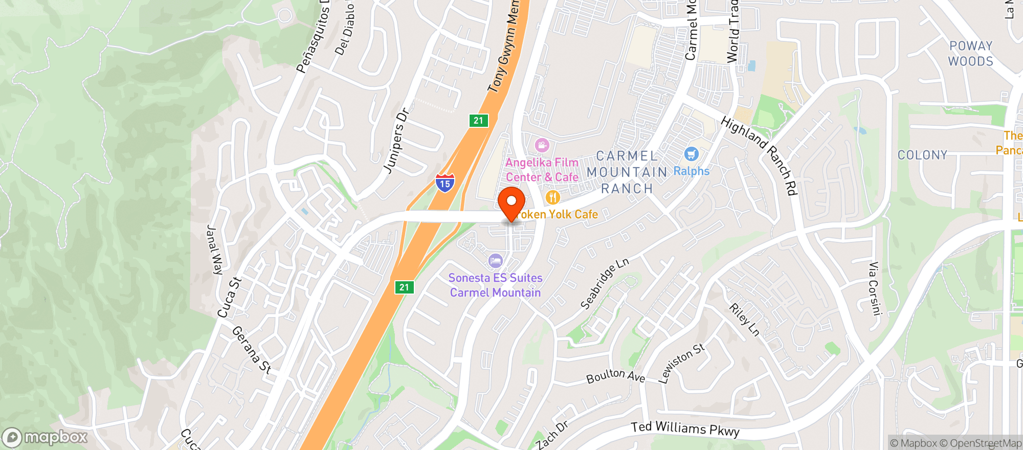 Map showing Carmel Mountain