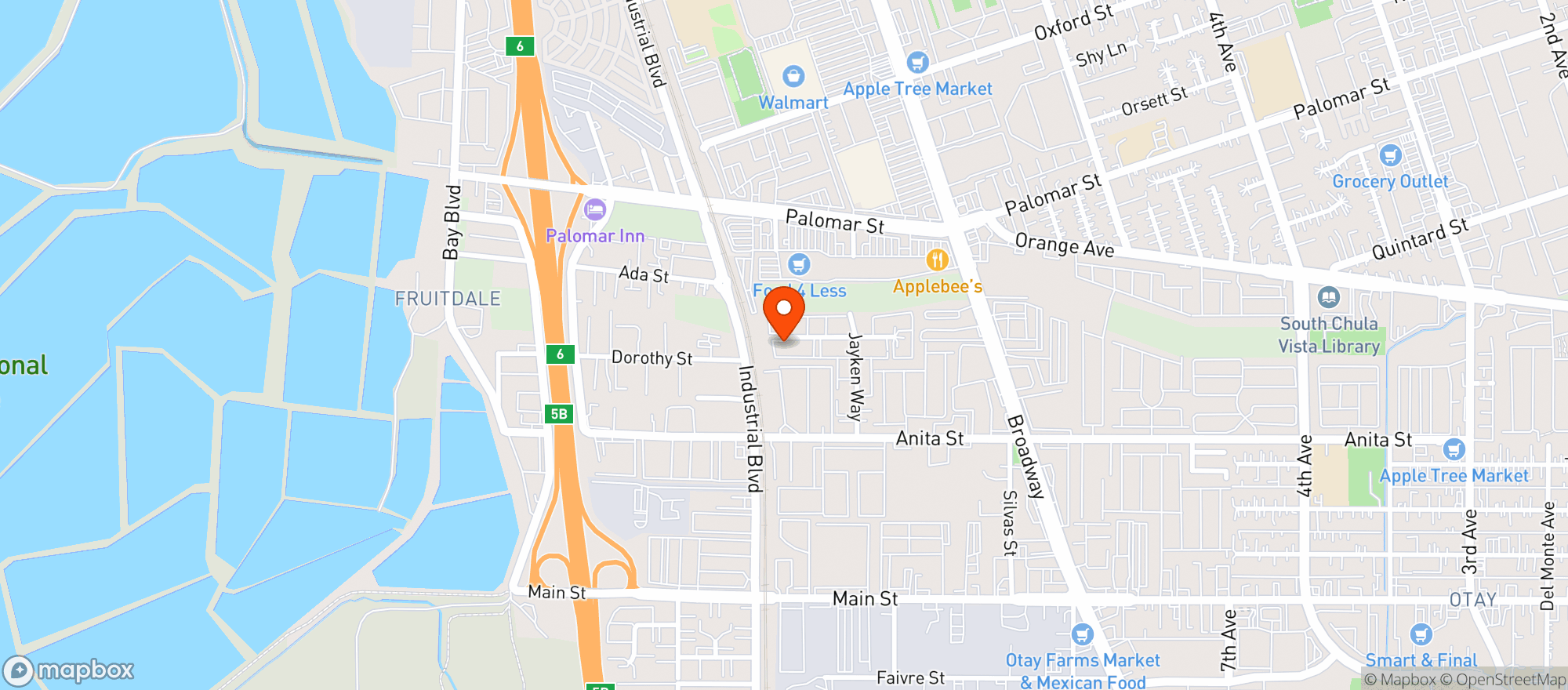 Map showing T1ME and Co
