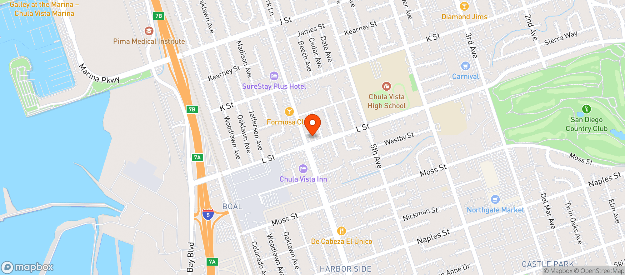 Map showing 7 Eleven