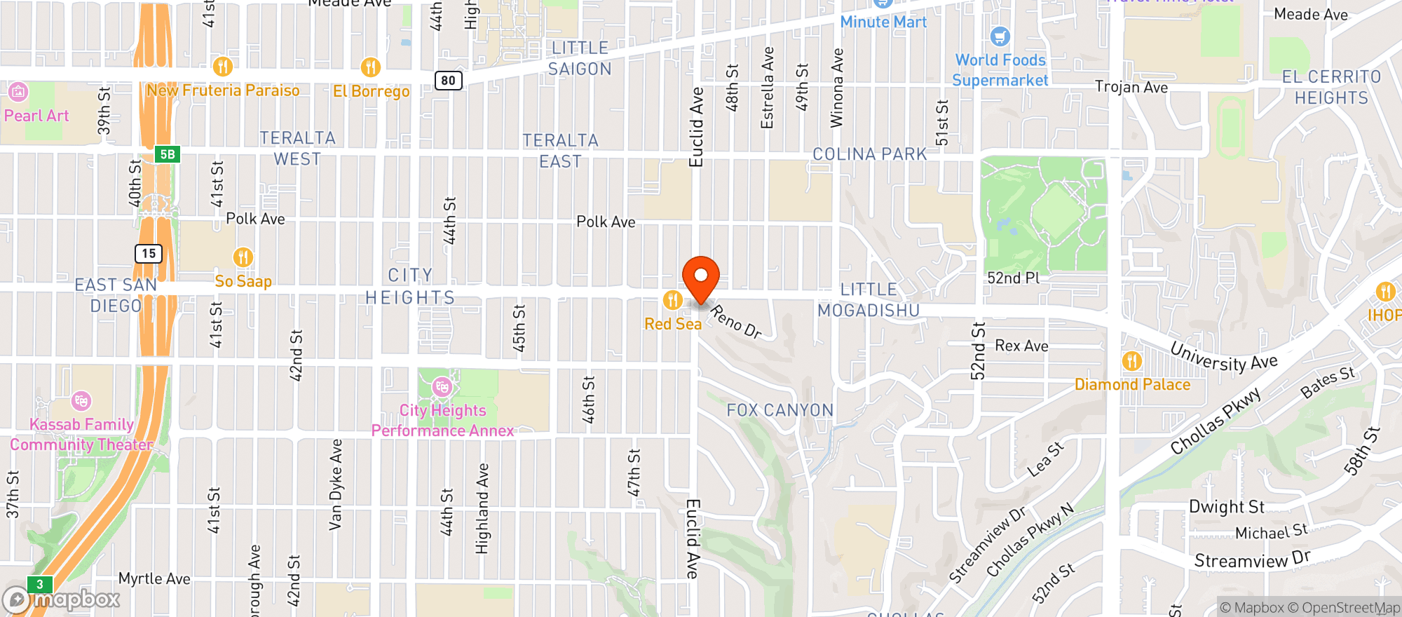 Map showing Big City Liquor
