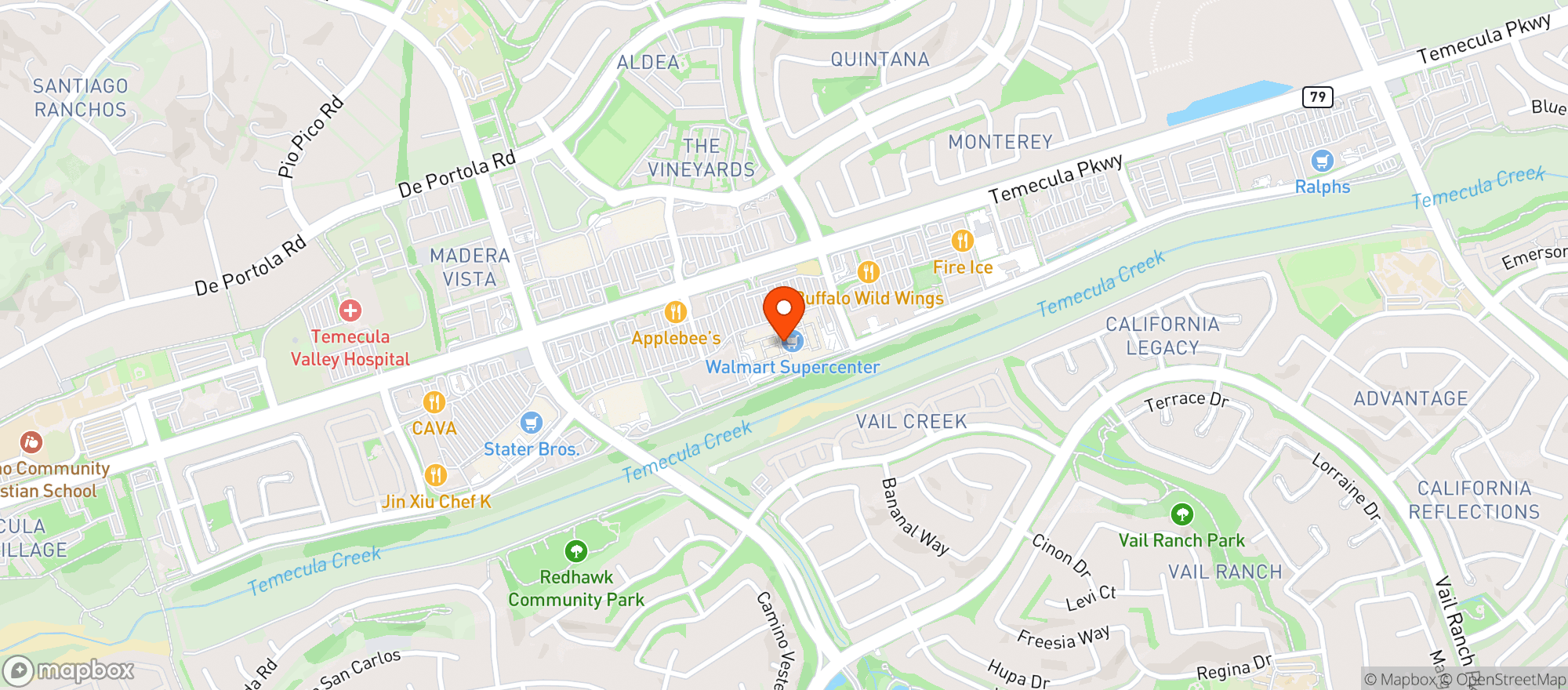 Map showing WALMART SUPERCENTER