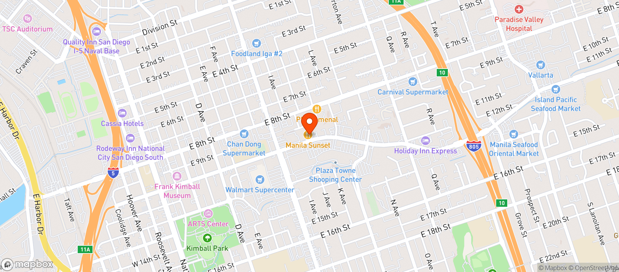 Map showing National City Craft Market