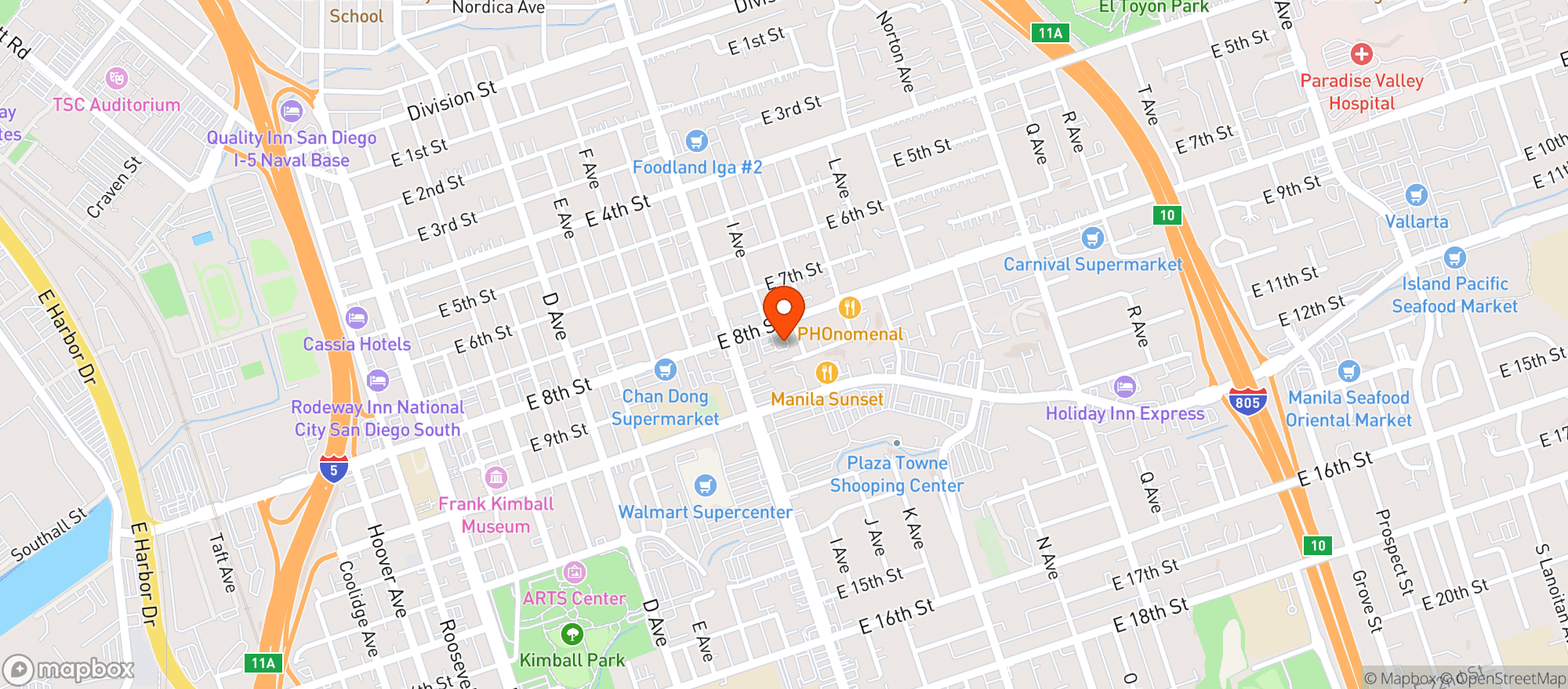 Map showing Wilsons Market & Liquor