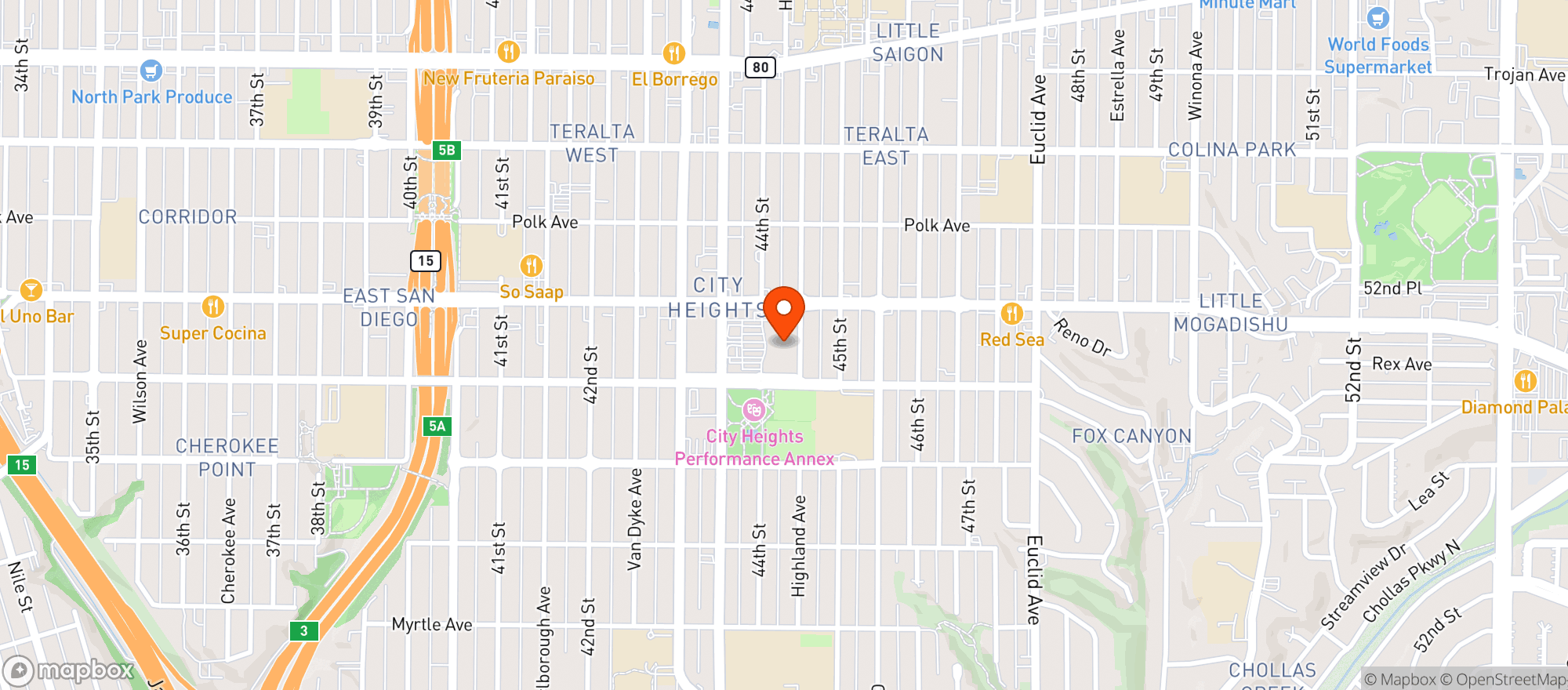 Map showing El Super