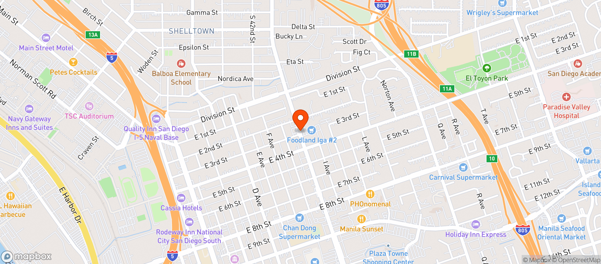 Map showing Manolo Farmers Market