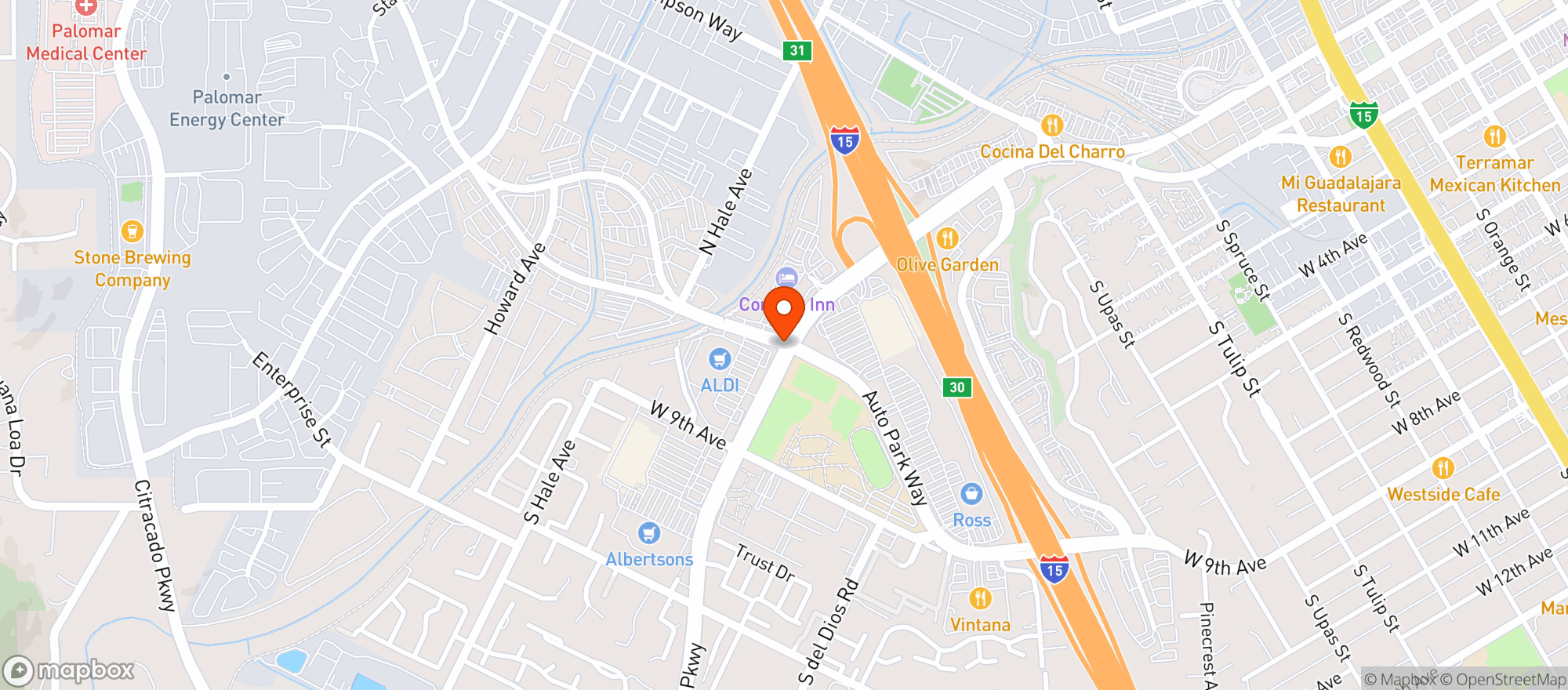 Map showing BevMo