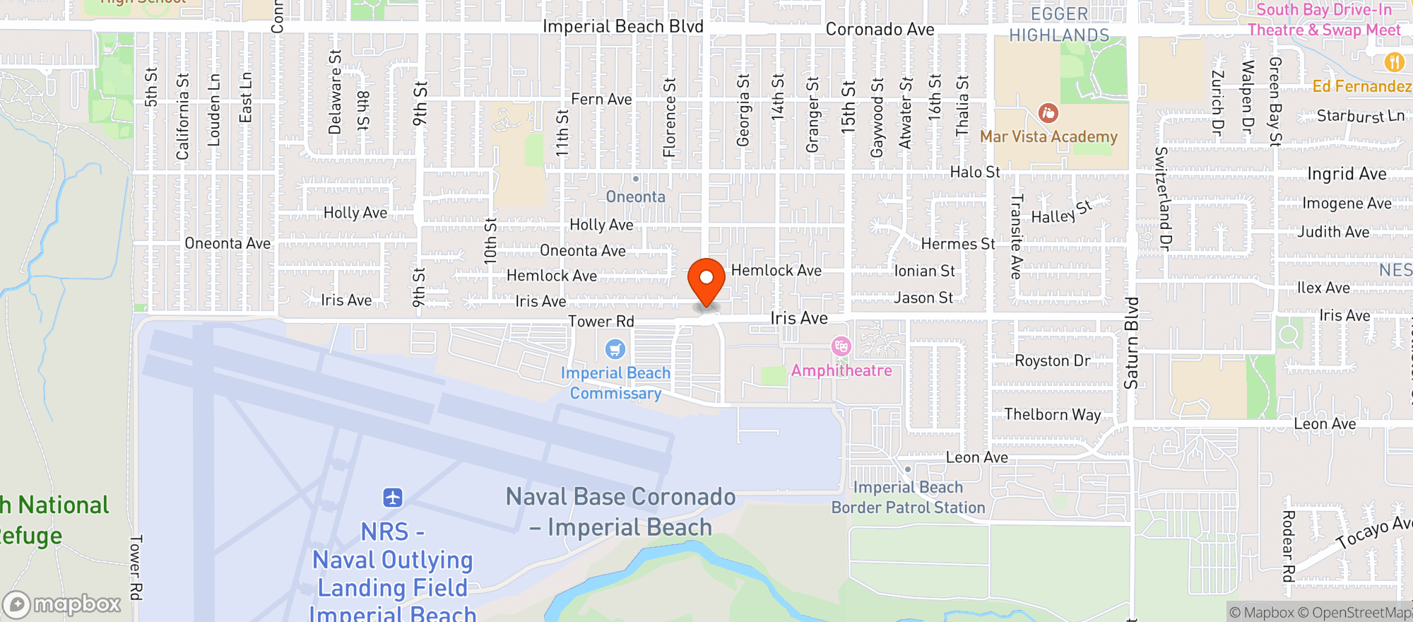 Map showing Navy Exchange