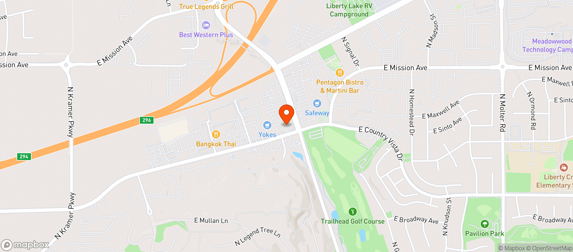 Map showing Yokes Fresh Market