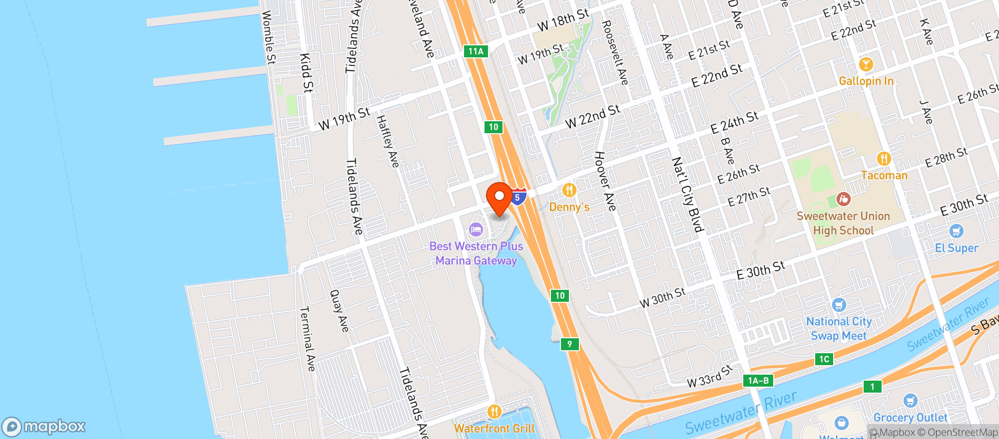 Map showing Sessions By The Bay