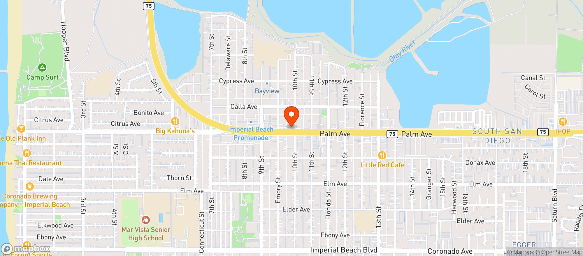 Map showing The Salty Frog