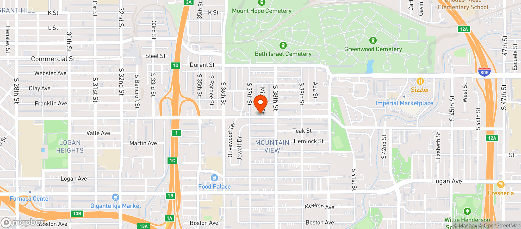 Map showing OCEAN VIEW LIQUOR