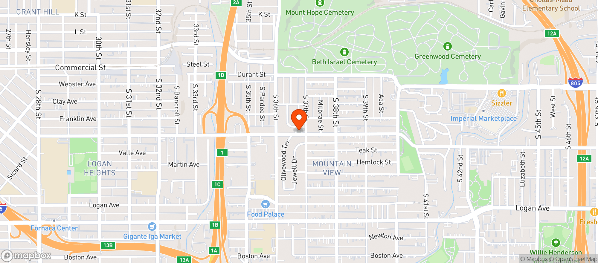 Map showing MIKES MARKET