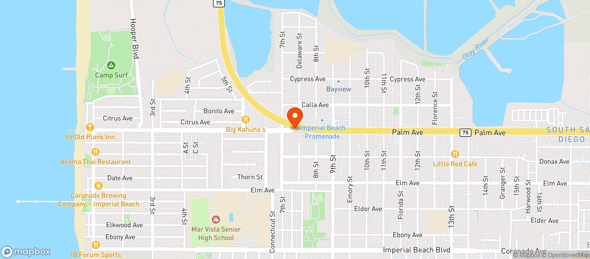 Map showing March and Ash - Imperial Beach