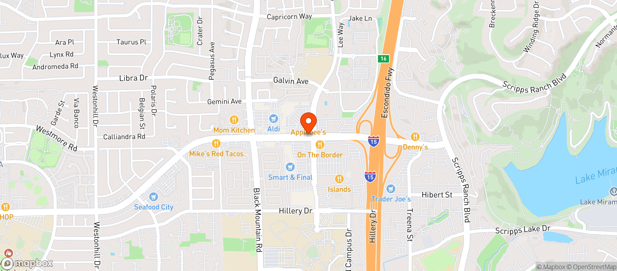 Map showing Applebees Grill & Bar