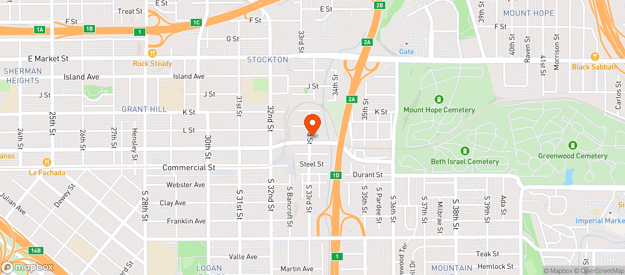 Map showing LEWS VALLEY STORE