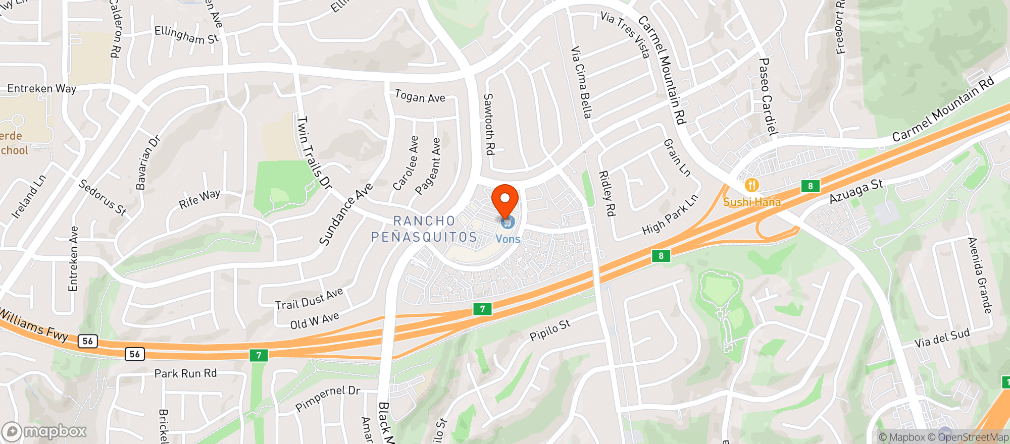 Map showing Vons
