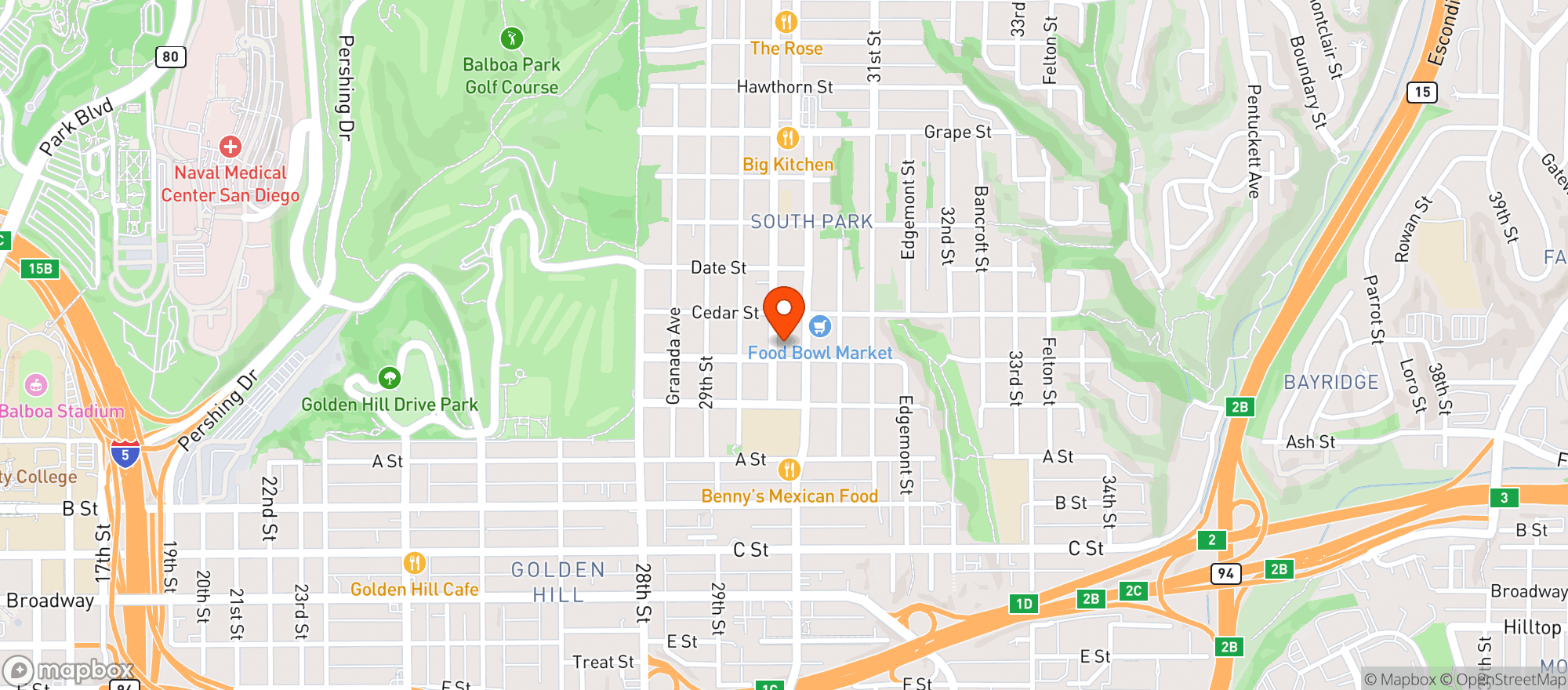 Map showing South Park Brewing Company