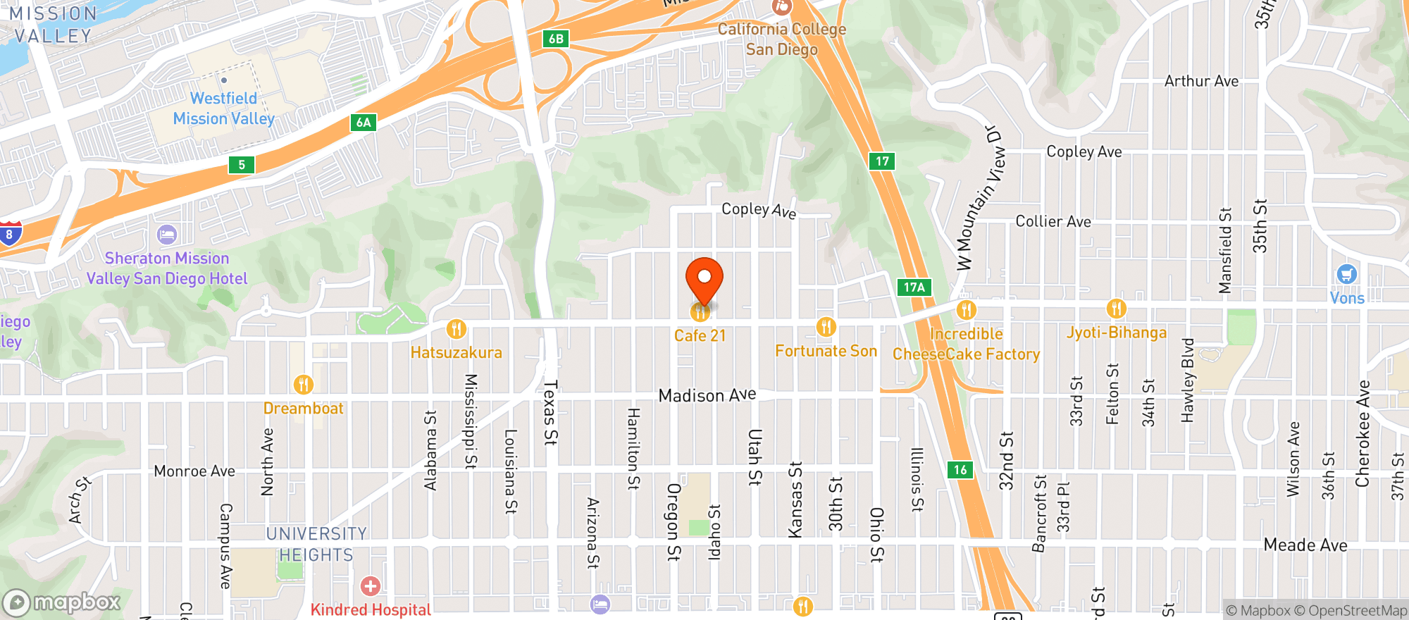 Map showing Adams Wine & Spirits