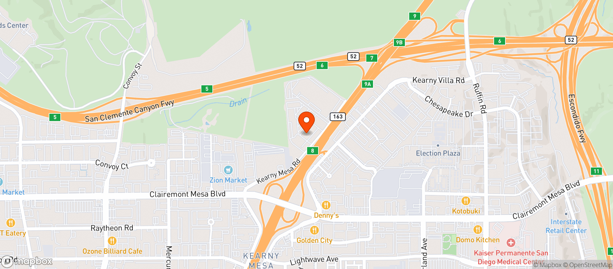 Map showing Pockets Billiards & Brew