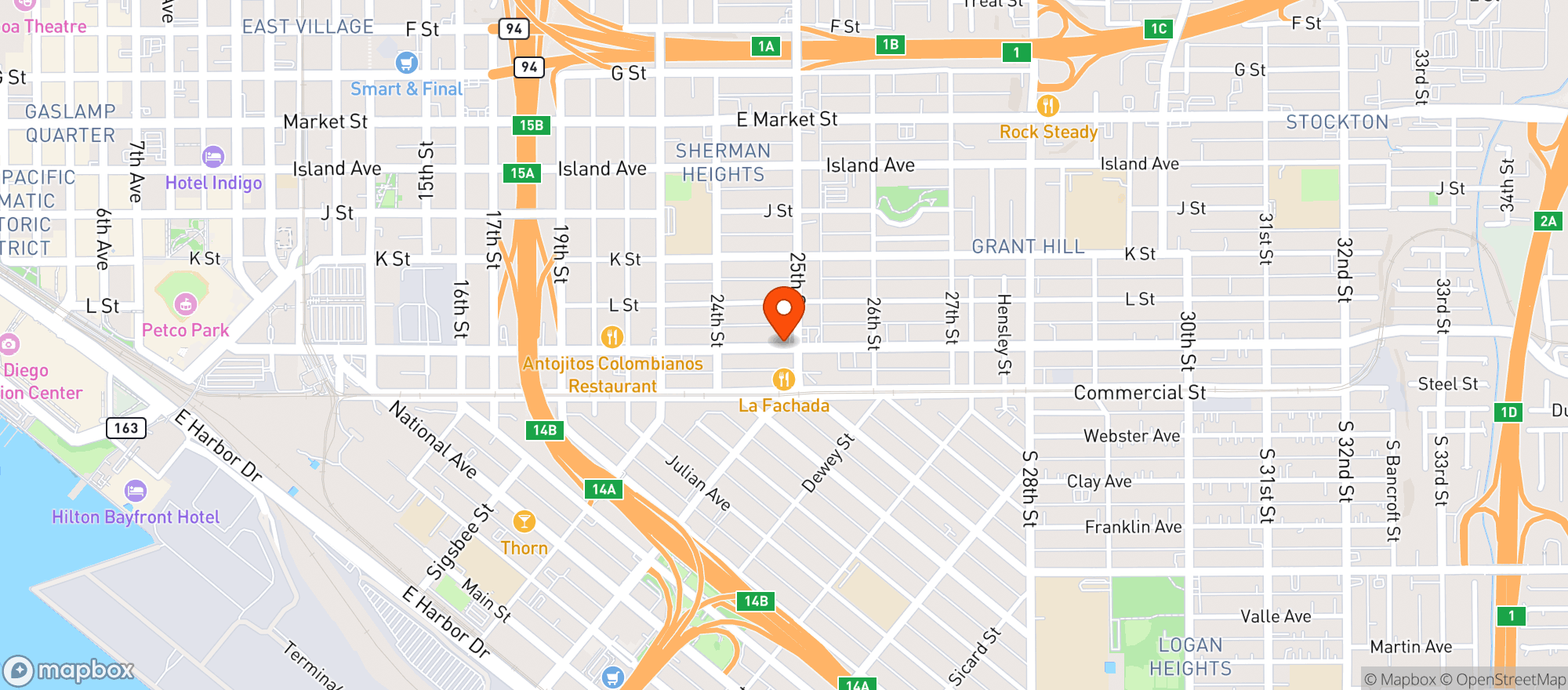 Map showing El Paisa Mexican Grill