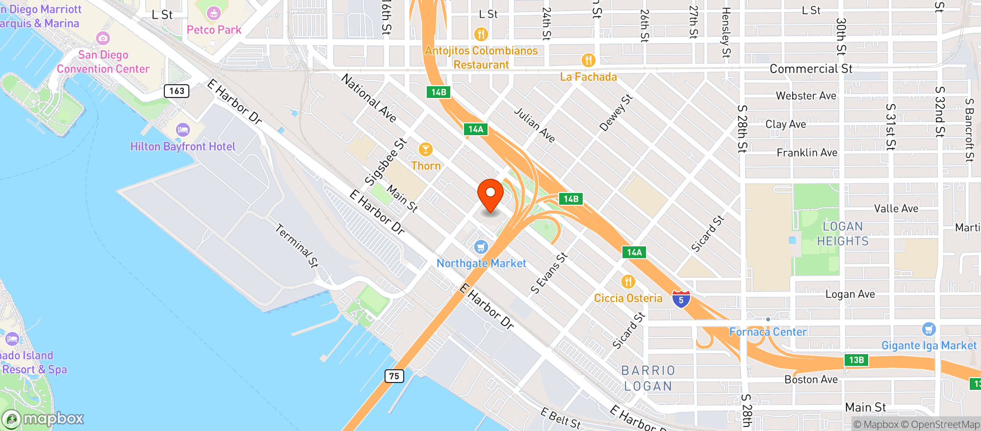 Map showing Tiny Giant Taproom
