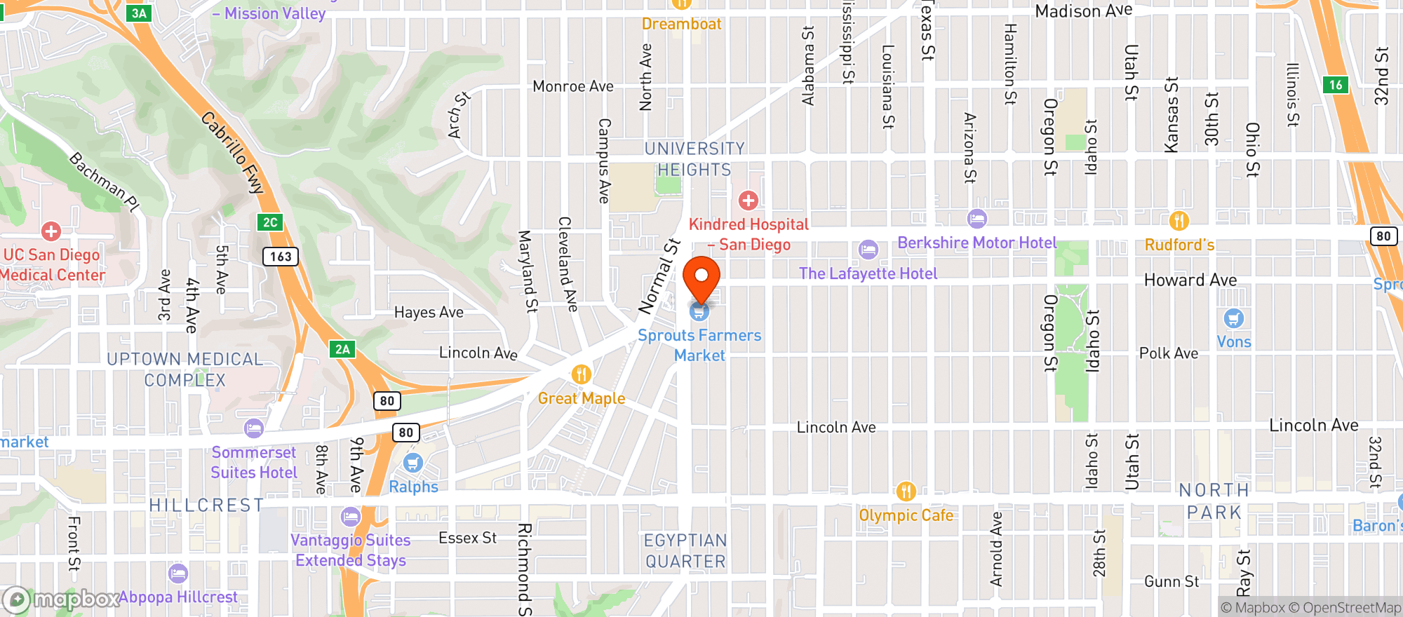 Map showing Sprouts Farmers Market
