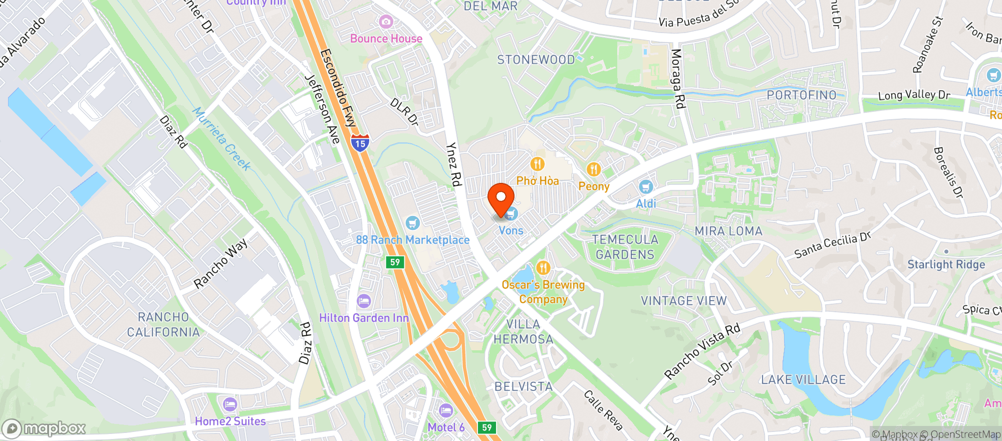 Map showing Vibez smoke shop