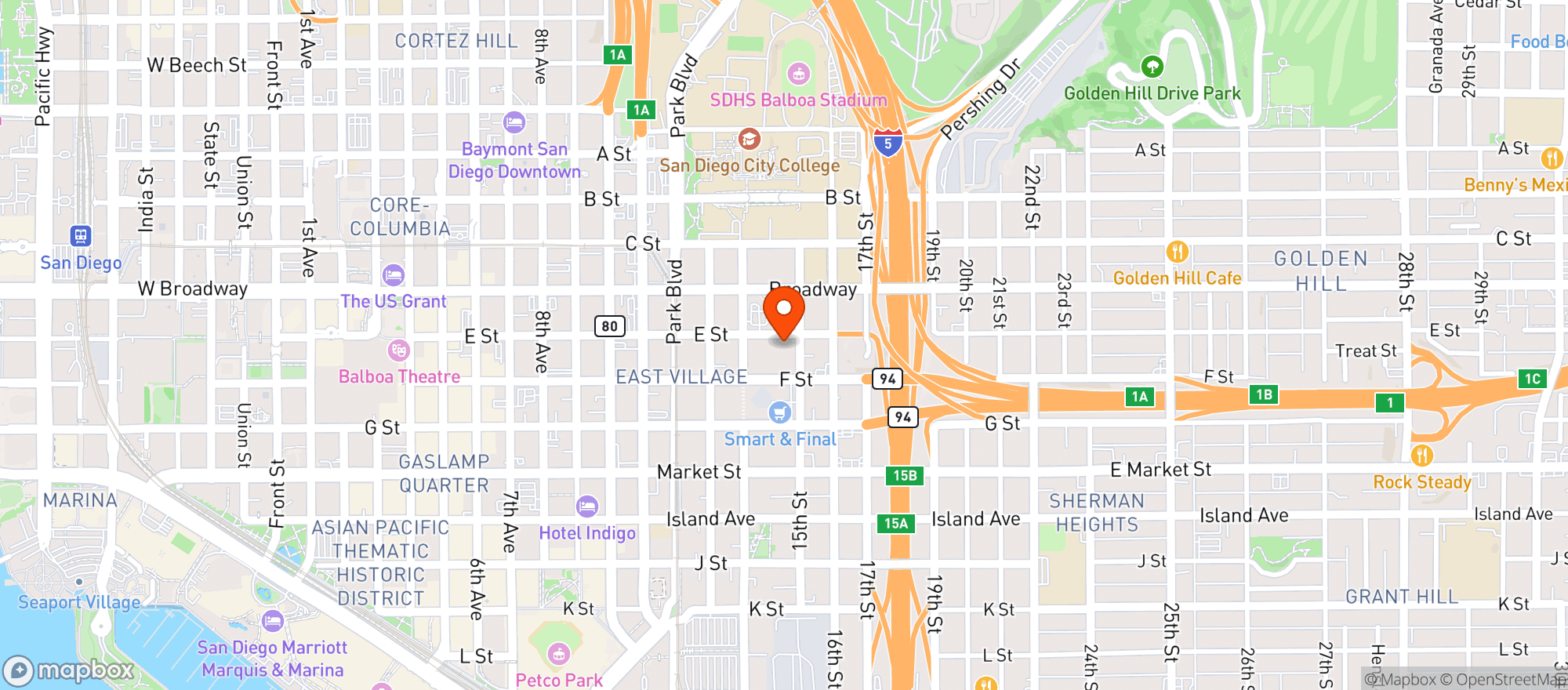 Map showing Punch Bowl Social