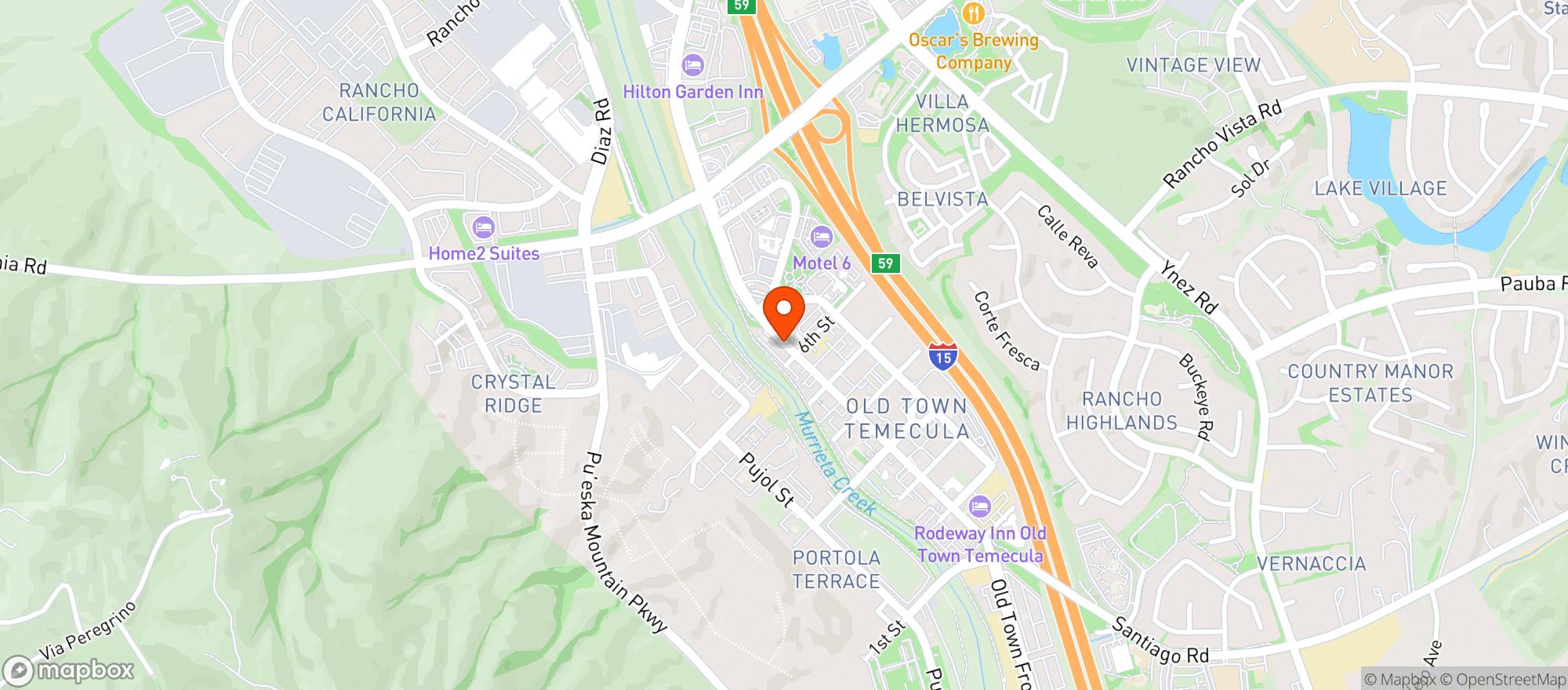 Map showing Temecula Wine & Beer Garden