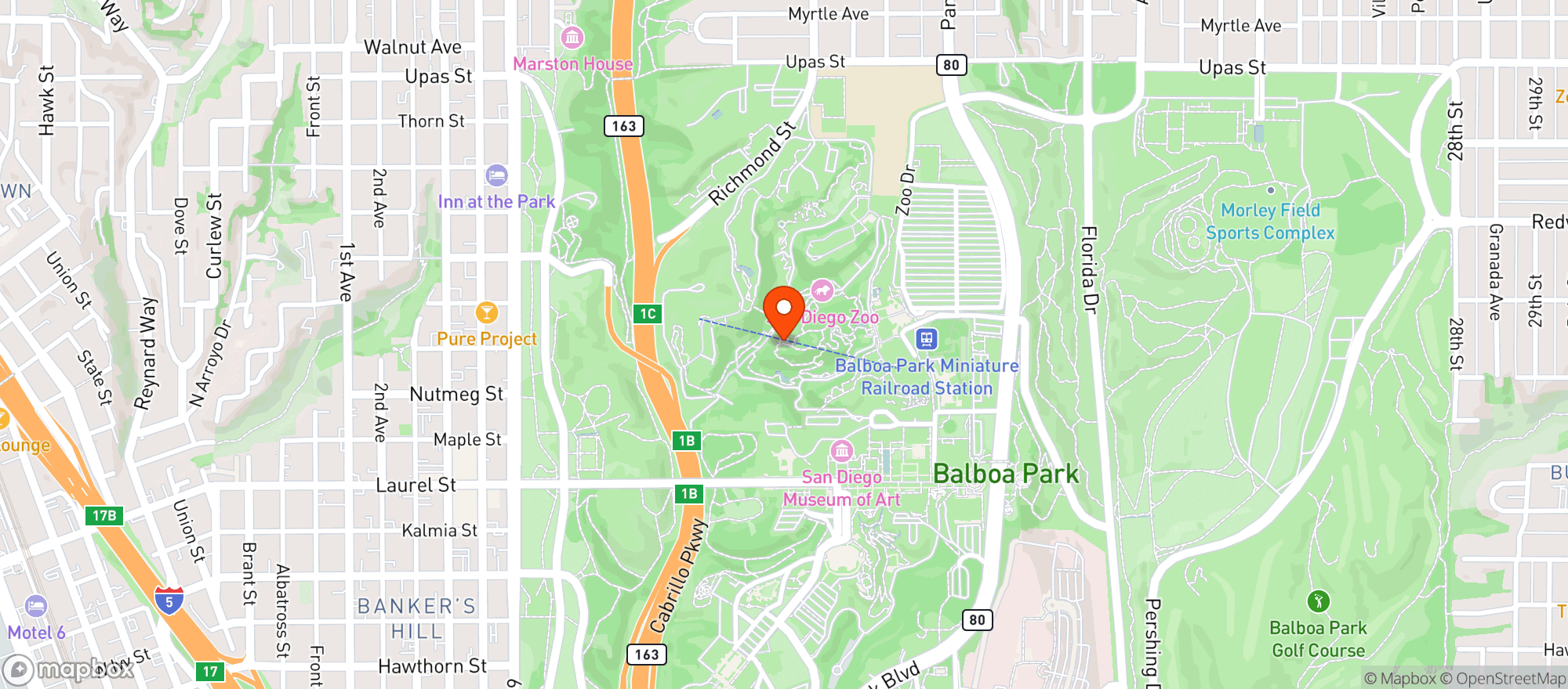 Map showing Albert's Restaurant