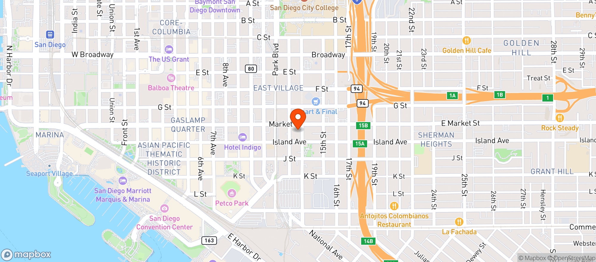 Map showing Tnt Pizza