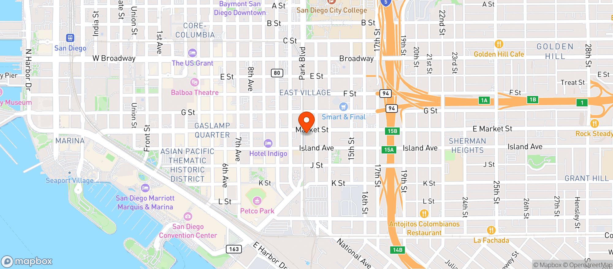 Map showing Park Blvd Express - Chinese Fast Food