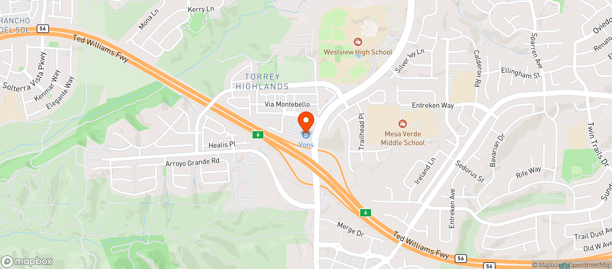 Map showing Vons