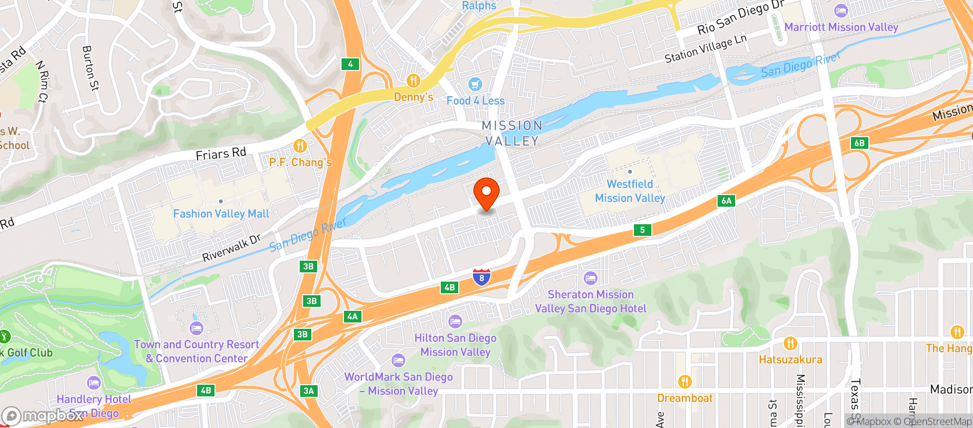 Map showing Mission Valley