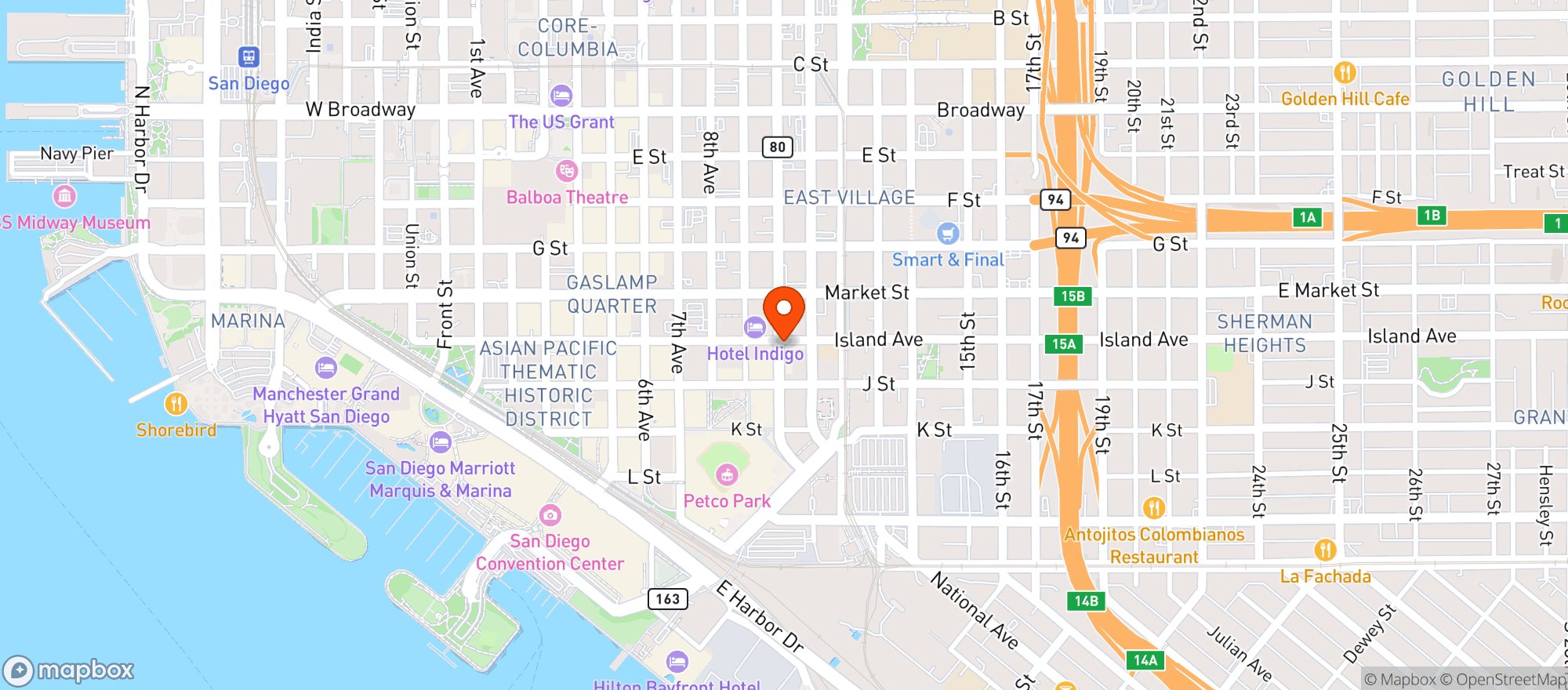 Map showing Le Charcuterie Bar
