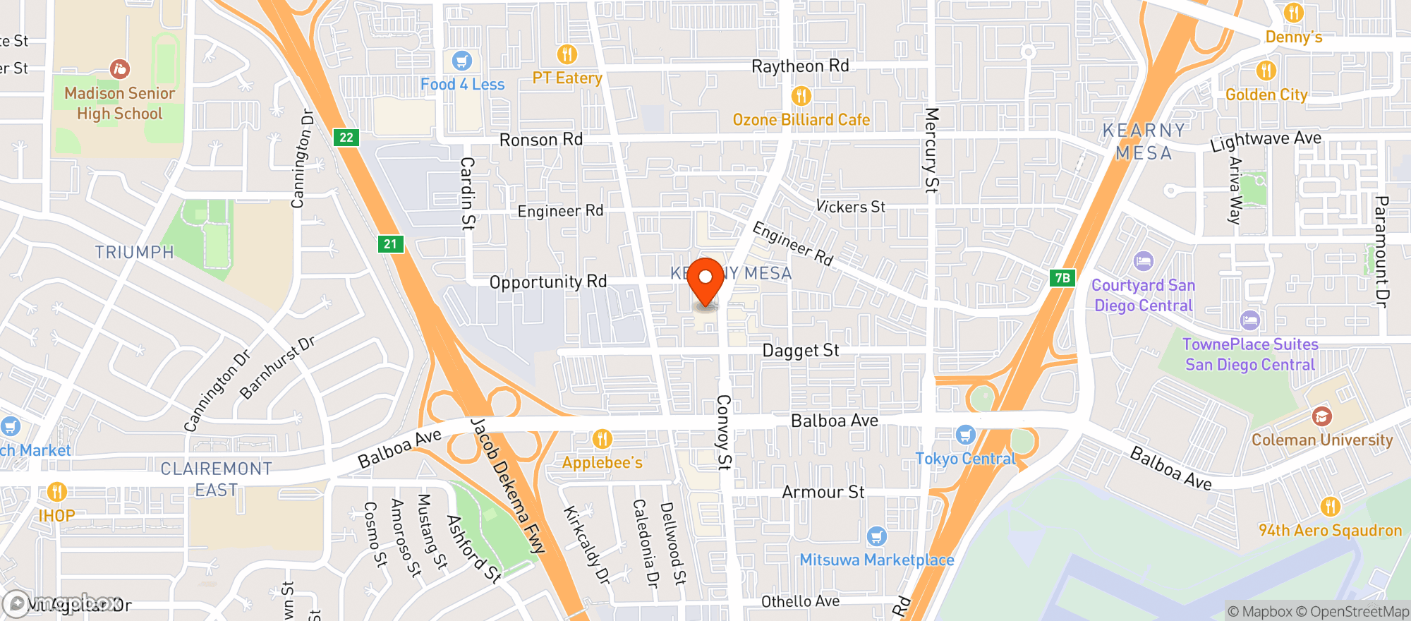 Map showing Obriens American Pub