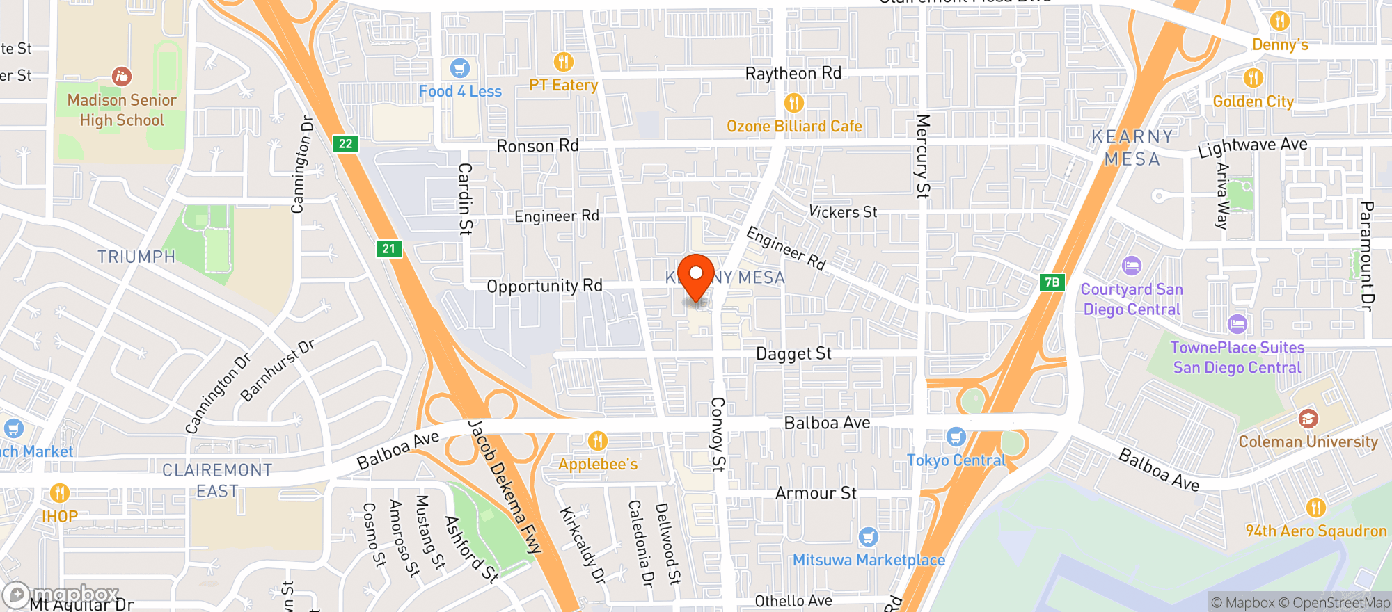 Map showing The Taco Stand #1328984