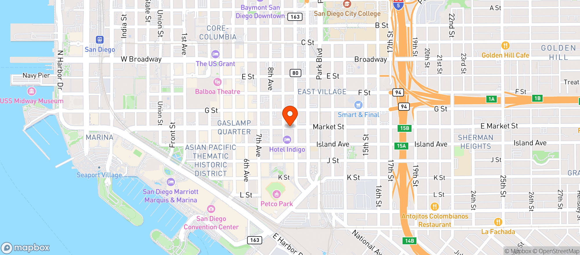 Map showing Krisp Beverages & Natural Foods