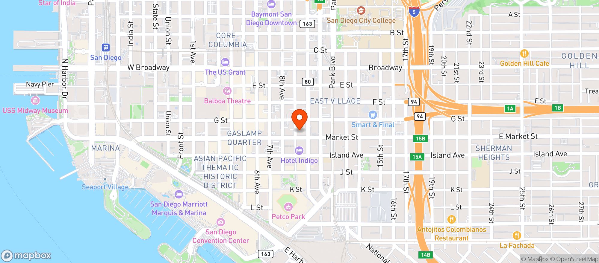 Map showing Jay & Tonys